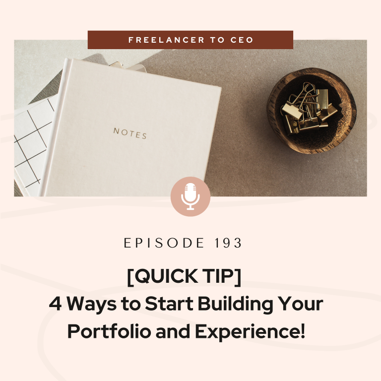 [QUICK TIP] – 4 Ways to Start Building Your Portfolio and Experience!